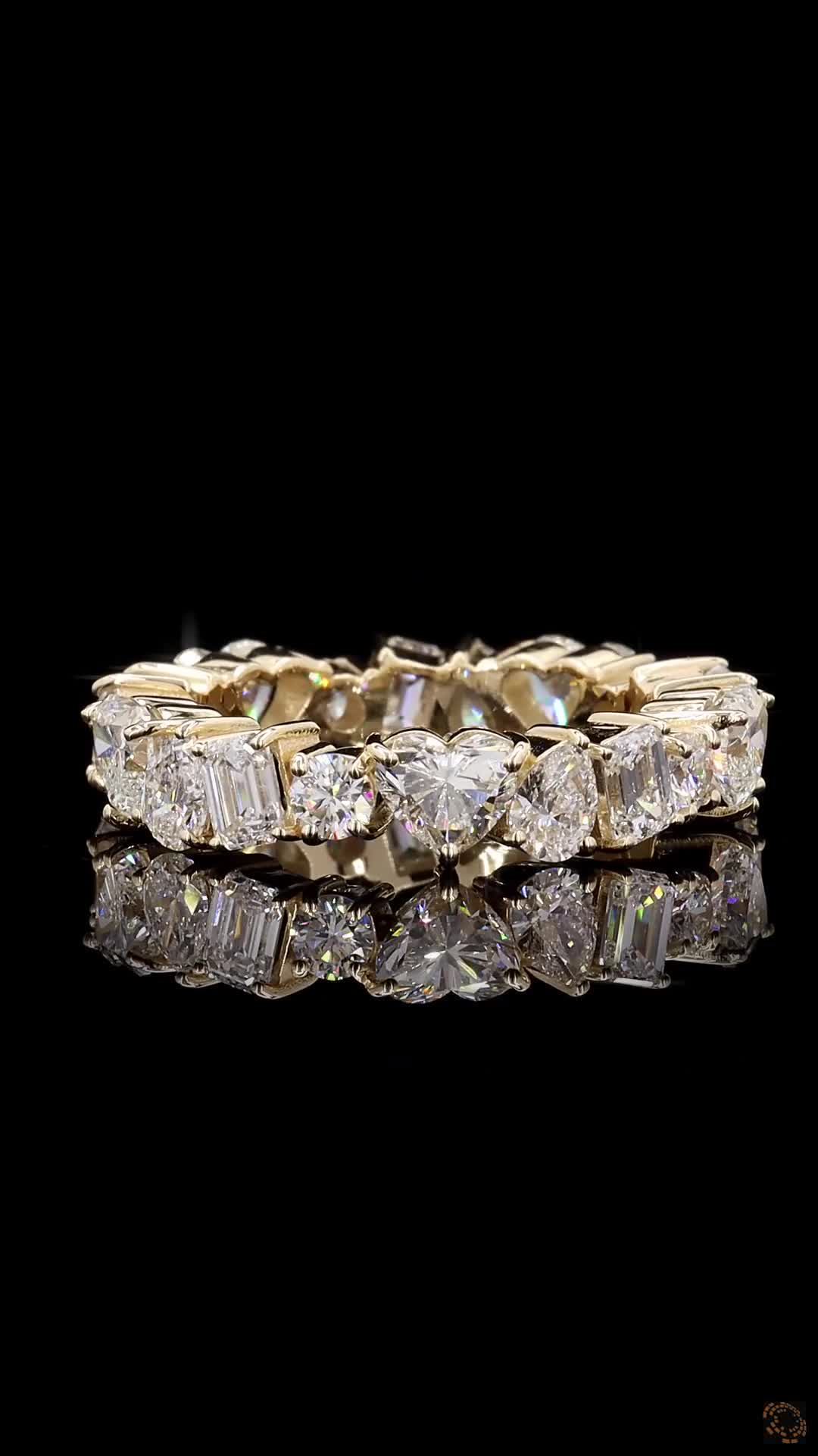 18K Yellow Gold Mixed Shape Eternity Band