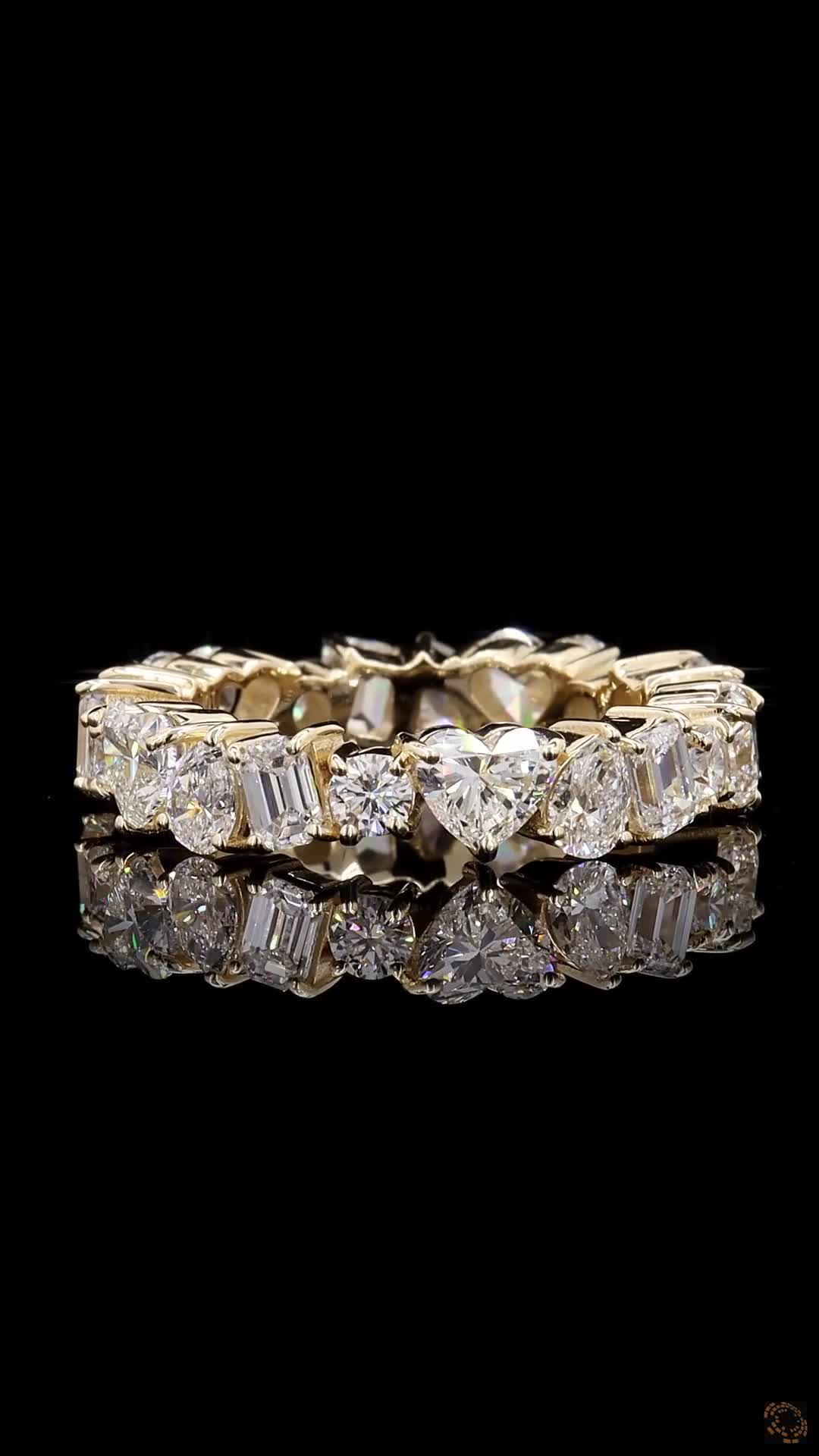 18K Yellow Gold Mixed Shape Eternity Band
