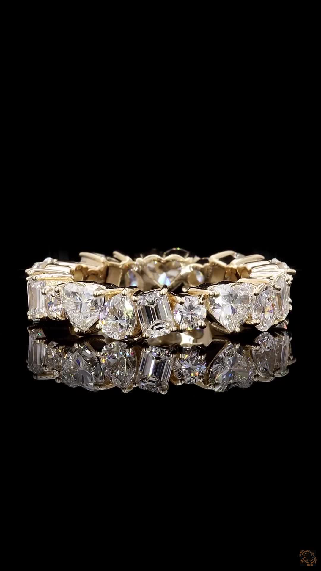 18K Yellow Gold Mixed Shape Eternity Band