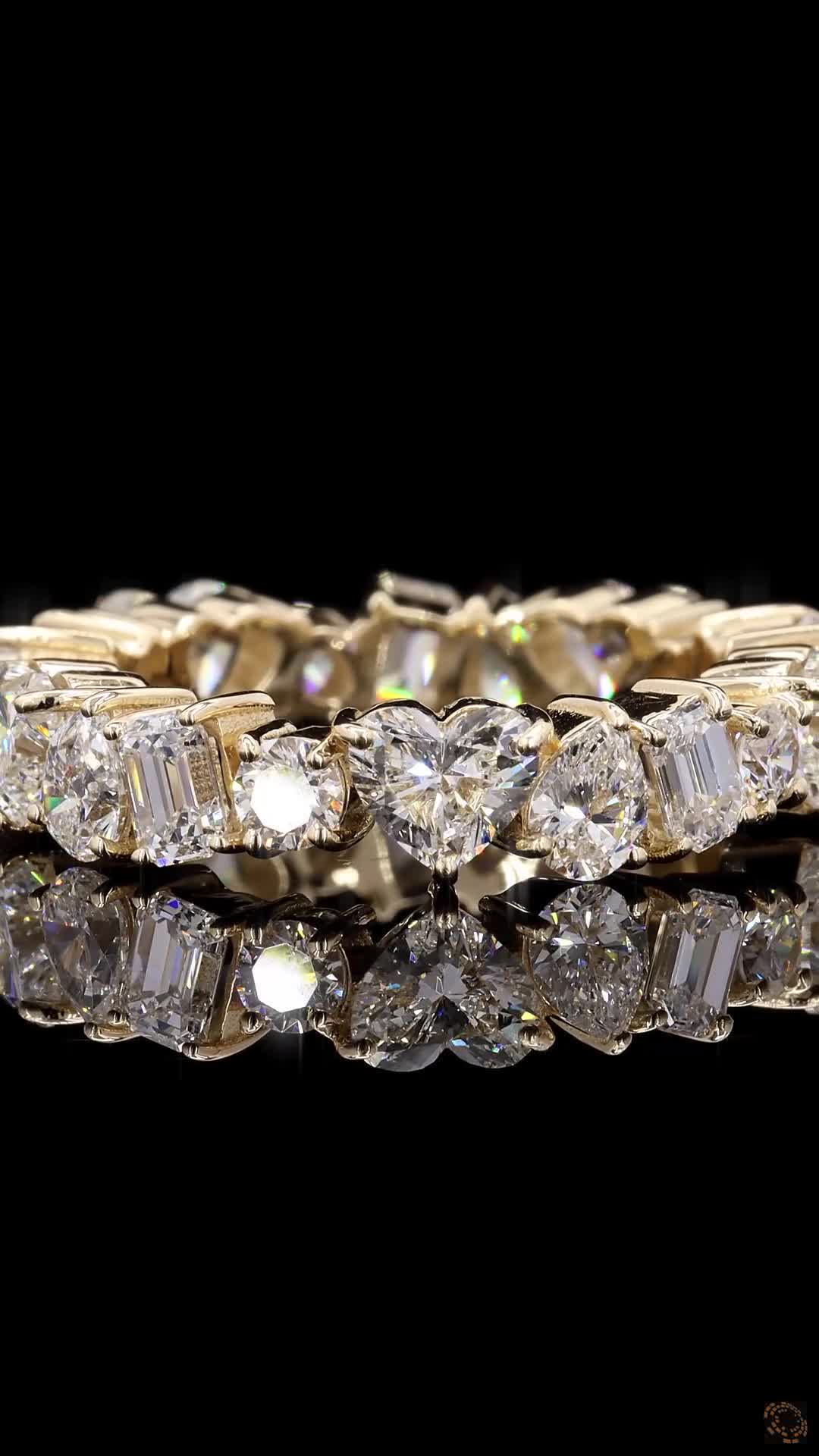 18K Yellow Gold Mixed Shape Eternity Band