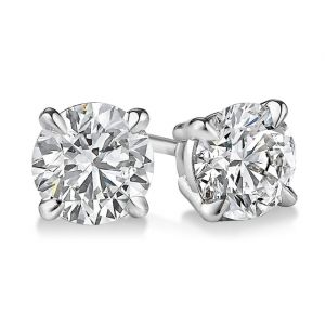 14K WHITE GOLD 4 PRONG BASKET 3/8 CTW DIAMOND STUDS