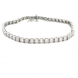 10K White Gold Illusion Set Tennis Bracelet