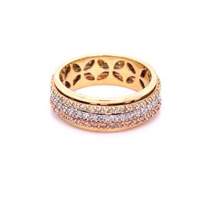 14K Tri Color Eternity Band