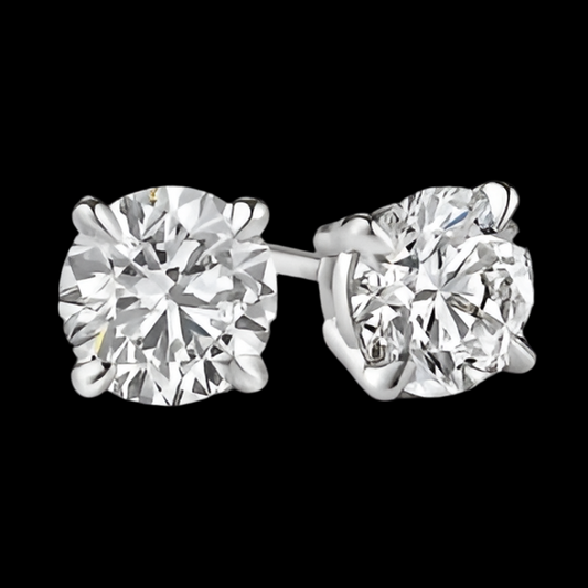 14K WHITE GOLD 4 PRONG BASKET 3/8 CTW DIAMOND STUDS