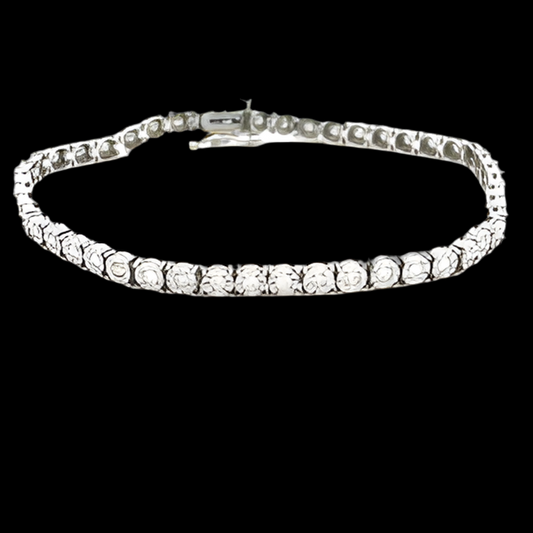 10K White Gold Illusion Set Tennis Bracelet