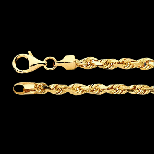 14k Solid Gold Rope Chain 24in