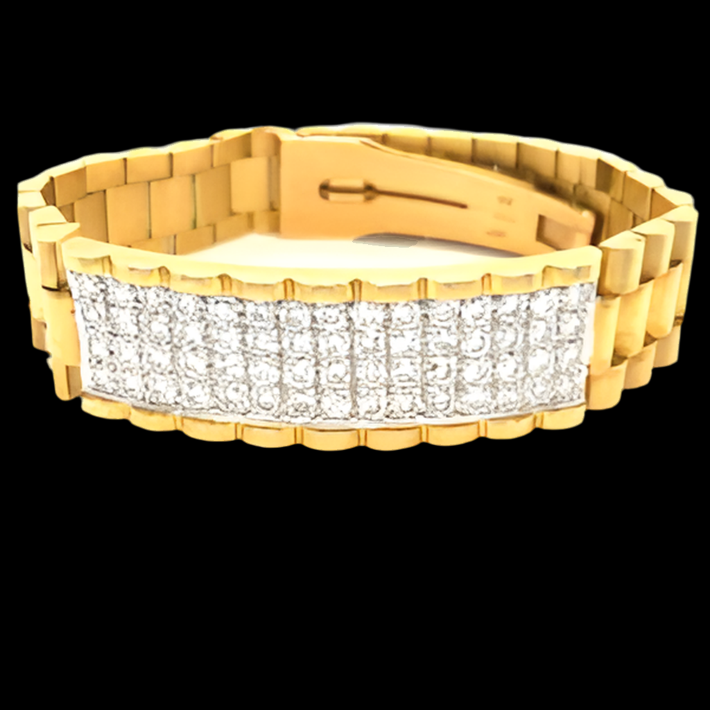 18K Yellow Gold 6/1ctw Diamond Men's Rolex Bracelet