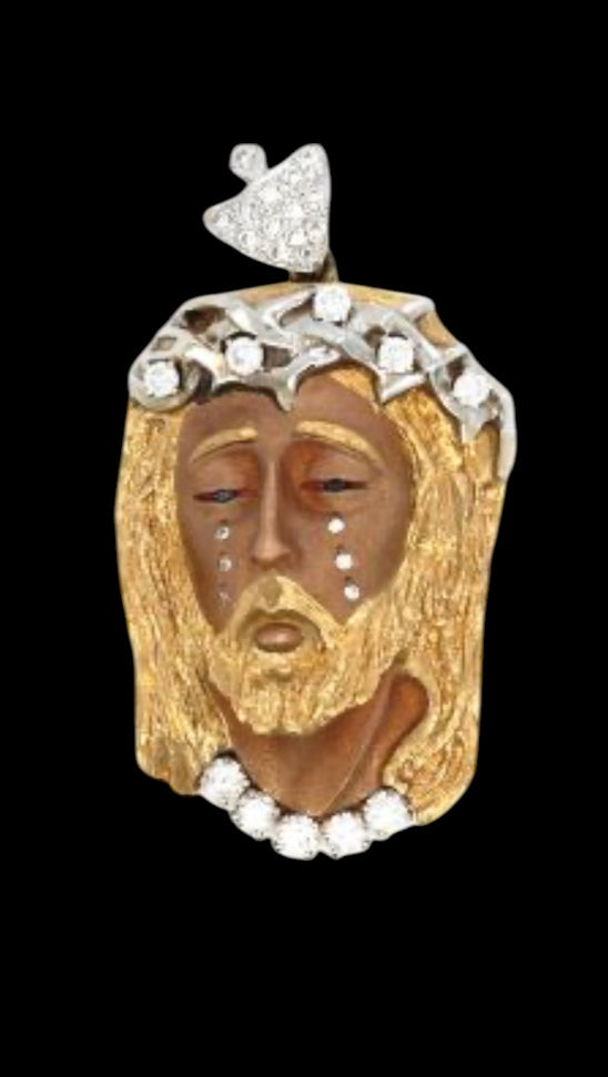 14K Yellow Gold Jesus Pendant