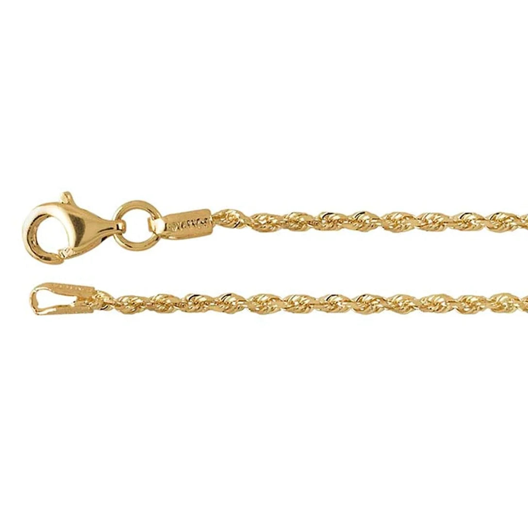 14k Solid Gold Rope Chain 24in