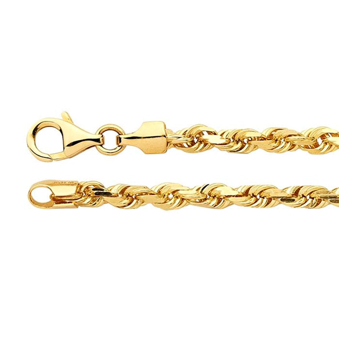 14k Solid Gold Rope Chain 24in