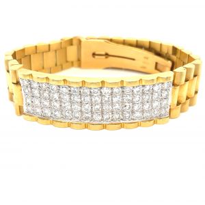 18K Yellow Gold 6/1ctw Diamond Men's Rolex Bracelet